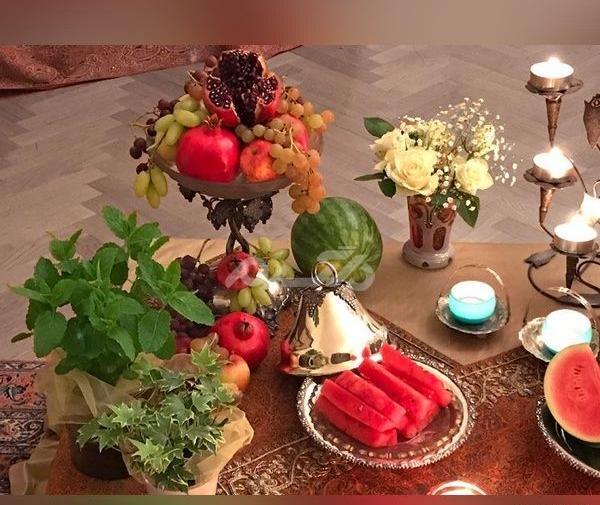 عکس تزیین سفره شب یلدا برای عروس