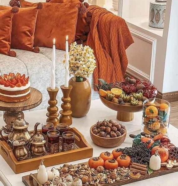عکس تزیین سفره شب یلدا برای عروس