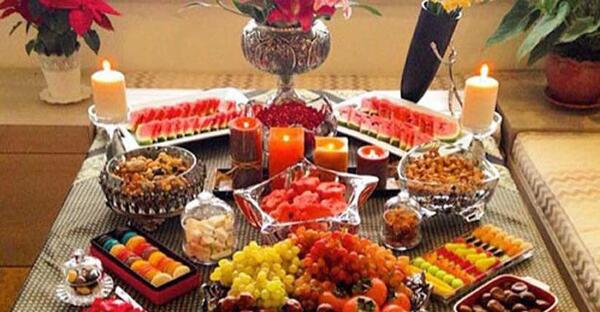 عکس تزیین سفره شب یلدا برای عروس