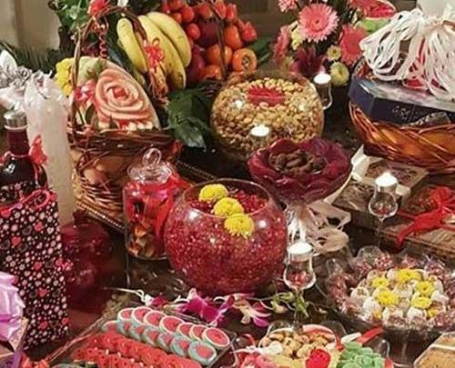 عکس تزیین شب یلدایی عروس