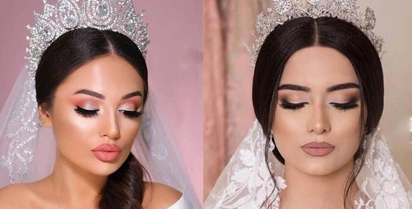 عکس آرایش عروس صورت گرد