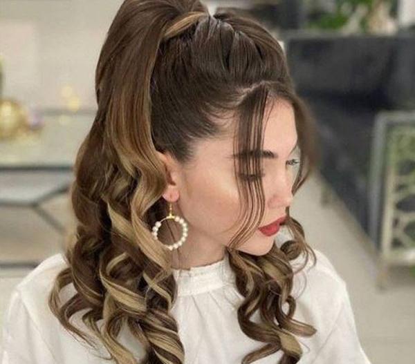 عکس مدل موی عروس برای صورت گرد