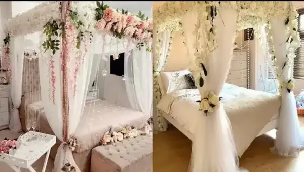 مدل عکس عروس و داماد در تخت خواب