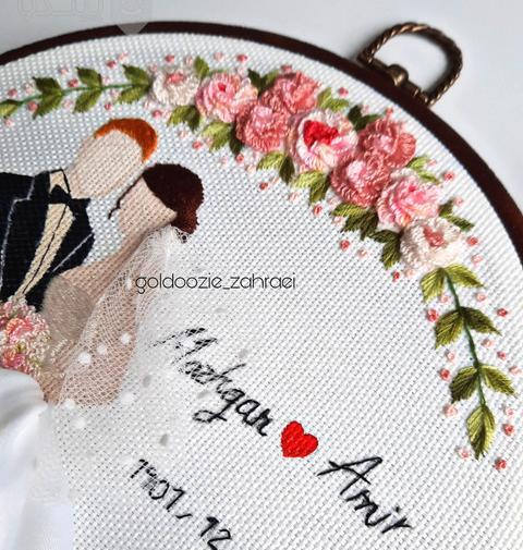 عکس گلدوزی عروس و داماد