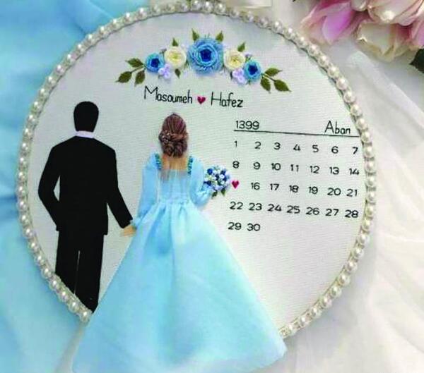 عکس گلدوزی عروس و داماد