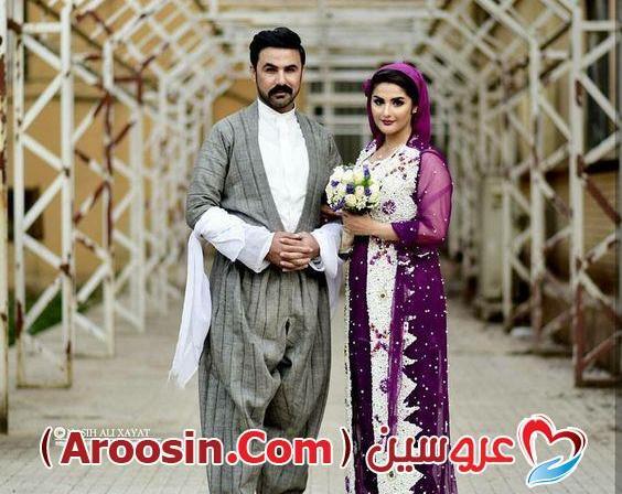 عکس عروس داماد با لباس کردی