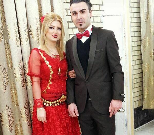 عکس عروس داماد با لباس کردی
