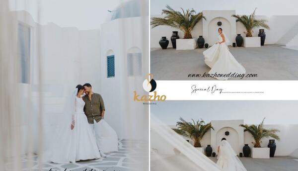 عکس عروس و داماد عاشقانه در باغ تالار