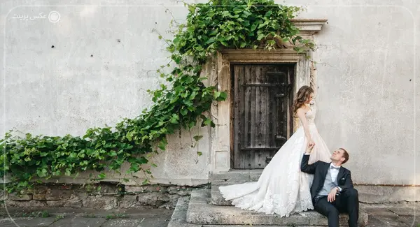 عکس عروس داماد در طبیعت