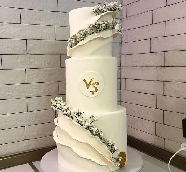 کیک سالگرد ازدواج با عکس عروس و داماد