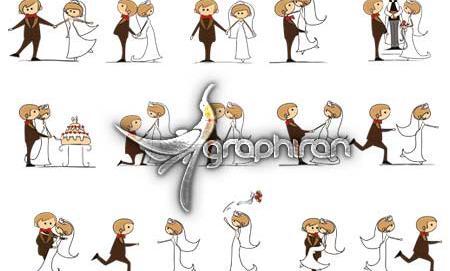دانلود عکس عروس و داماد کارتونی