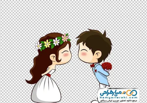 دانلود عکس عروس و داماد کارتونی