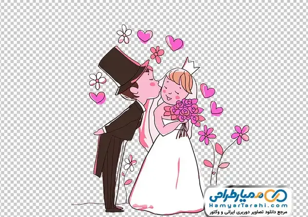 دانلود عکس عروس و داماد کارتونی
