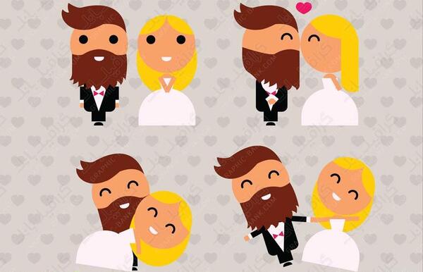 عکس عروس داماد کارتونی زیبا