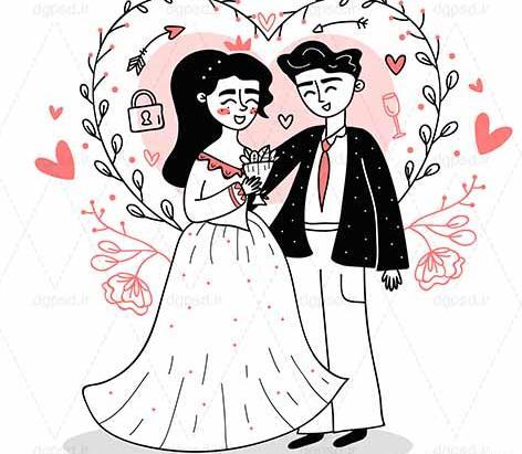 عکس های کارتونی عروس و داماد