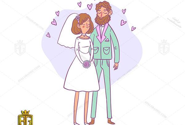 عکس های نقاشی فانتزی عروس و داماد