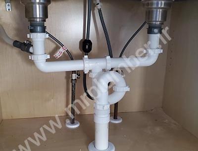 عکس لوله زیر سینک ظرفشویی