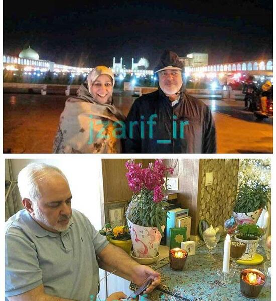 عکس از ظریف و همسرش