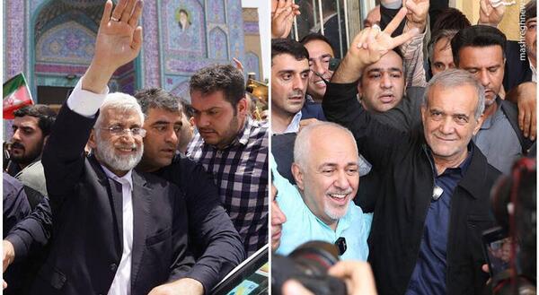 عکس ظریف و همسرش پای صندوق رای
