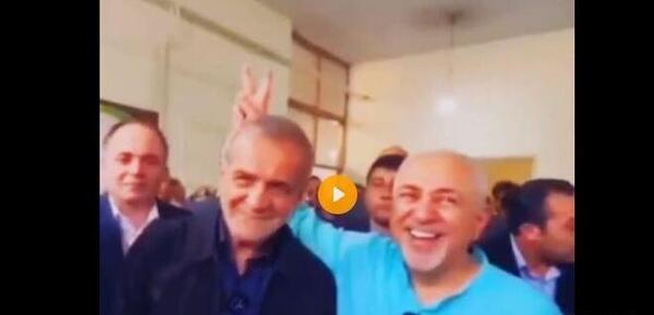 عکس ظریف و همسرش پای صندوق رای