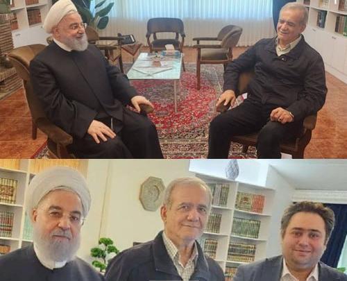 عکس پزشکیان با روحانی و ظریف