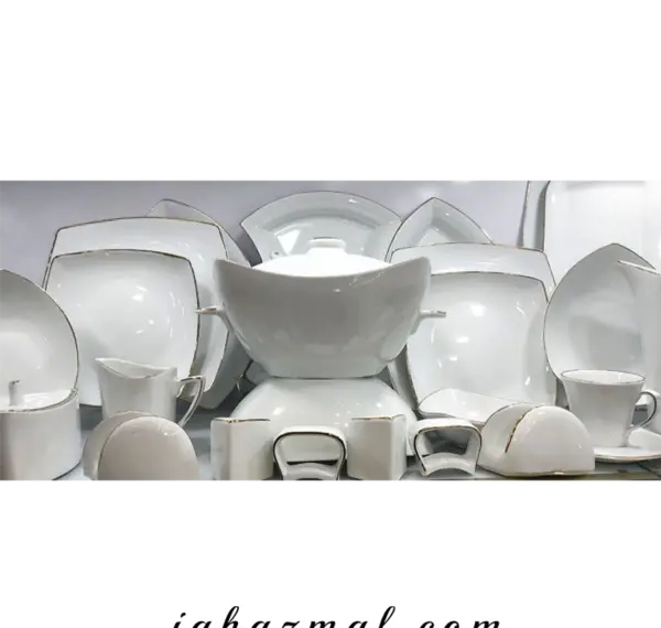 عکس ظروف چینی لب طلایی