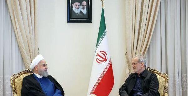 عکس پزشکیان و روحانی و ظریف