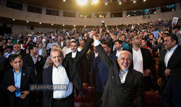 عکس پزشکیان و روحانی و ظریف