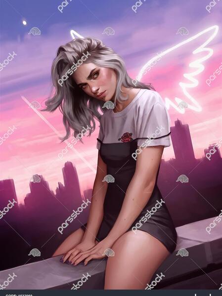 عکس نقاشی فرشته زیبا