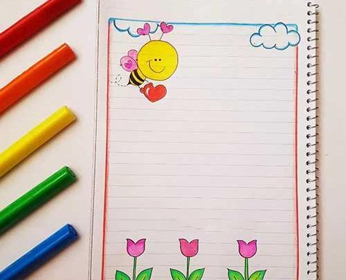 عکس تزیین دفتر مشق دخترانه فانتزی بستنی
