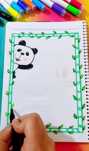 عکس تزیین دفتر مشق دخترانه فانتزی برای کلاس ششم