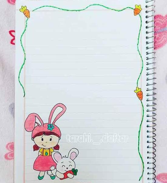 عکس تزیین دفتر مشق دخترانه فانتزی تک شاخ