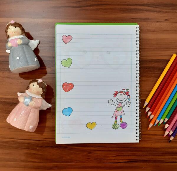 عکس تزیین جلد دفتر مشق دخترانه فانتزی