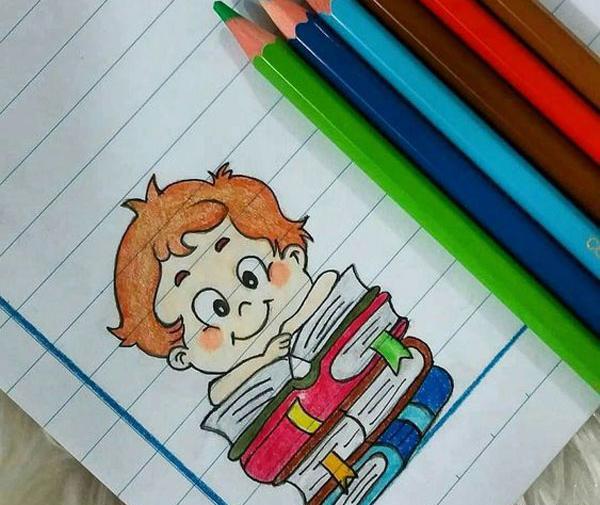 عکس مدرسه تزیین دفتر مشق دخترانه فانتزی