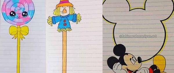 عکس مدرسه تزیین دفتر مشق دخترانه فانتزی
