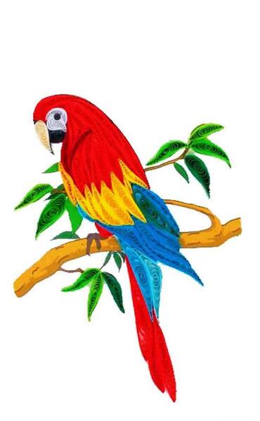 عکس نقاشی طوطی رنگ شده
