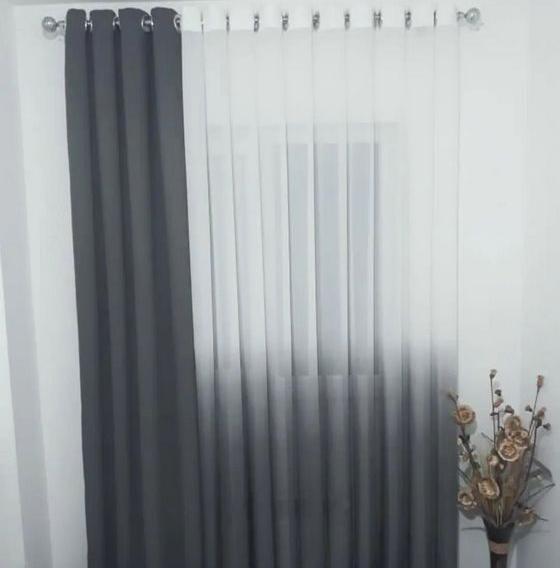 عکس پرده ساده طوسی