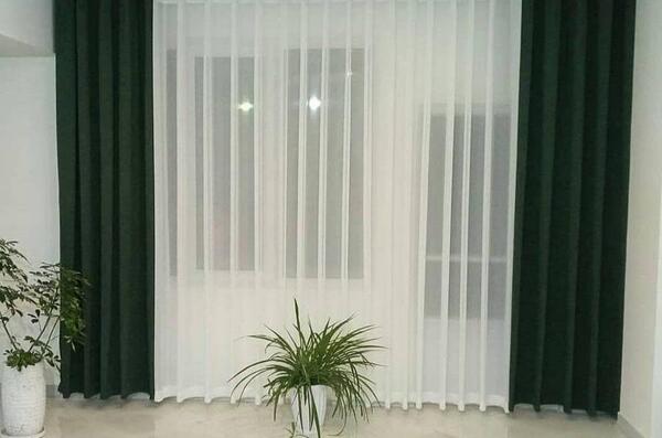 عکس پرده ساده طوسی