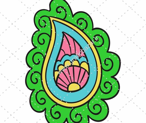 عکس بته جقه ساده برای نقاشی