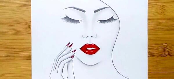 عکس چهره ساده سیاه قلم