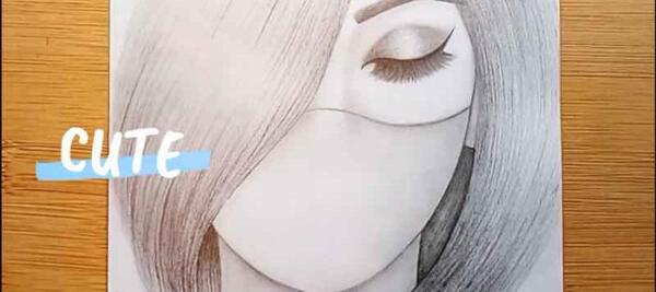 عکس طراحی ساده چهره دختر