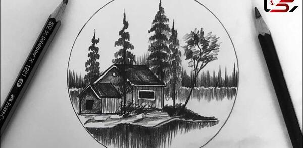 عکس طراحی چهره ساده با مداد