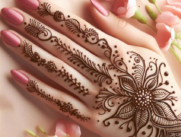 عکس حنای ساده روی دست