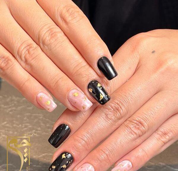 عکس ژلیش ناخن طبیعی مشکی