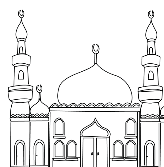 عکس مسجد ساده کودکانه