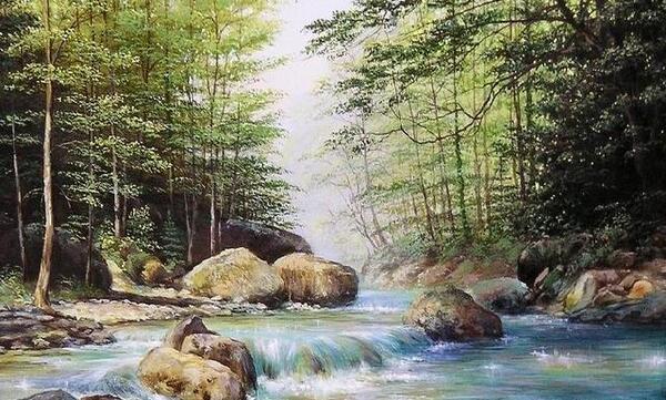 عکس منظره ساده رنگ روغن