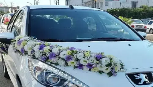 عکس تزیین ساده ماشین عروس