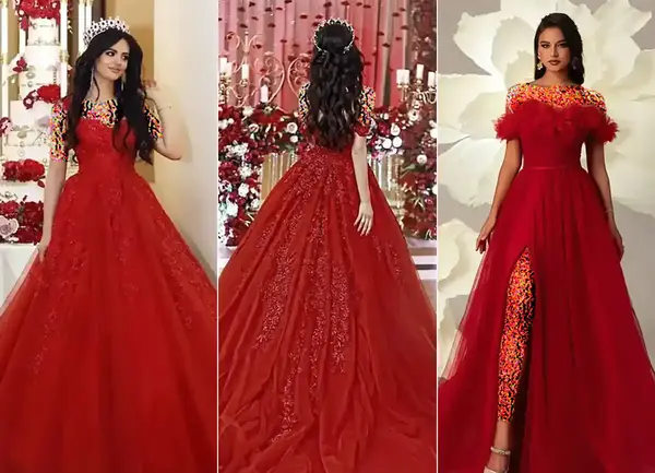 عکس لباس شب حنابندان شیک