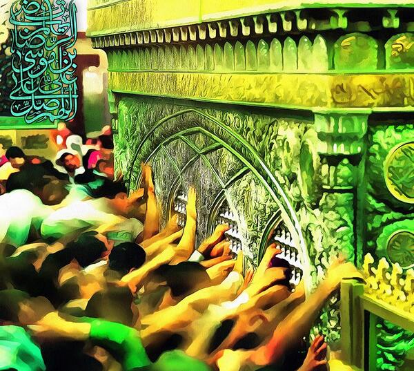 عکس ضریح امام رضا با مردم