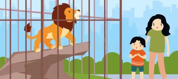 عکس نقاشی شیر در قفس